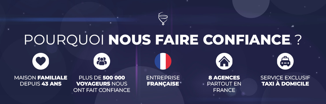 POURQUOI RÉSERVER CHEZ VOYAGES RIVE GAUCHE ? Entreprise familiale depuis 43 ans. 500 000 voyageurs nous ont fait confiance. Proximité avec 8 agences. Service Exclusif TAXI À DOMICILE